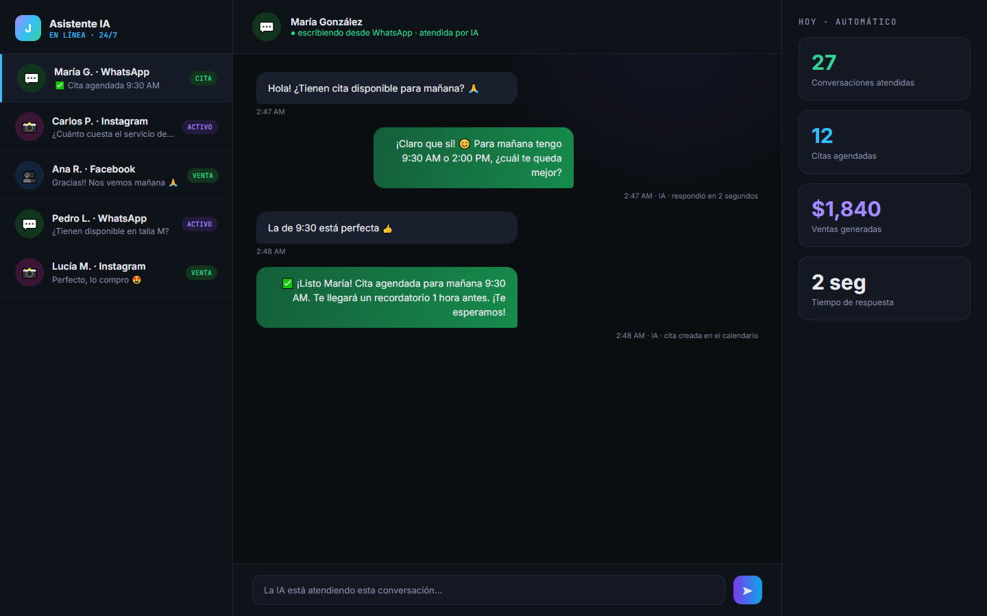 Demo de asistente con IA de Jeiperd Solutions